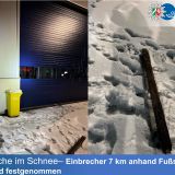 Fußspuren im Schnee am Einbruchstatort