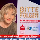 Auf dem Bild sind die drei Protagonsiten der Bürgersprechstunde zu sehen (Ann-Christin Schmidt von Radio Siegen und Janina Mausberg sowie Stefan Pusch von der Polizei. Thema der Sendung lautet Sommer, Sonne, warme Jahreszeit - und heiße Tipps von der Polizei. Die Sendung ist am 23.07.25 zwischen 10 und 12 Uhr bei Radio Siegen.