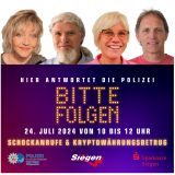Werbung für die Bitte folgen-Sendung mit den vier Protagonisten der Sendung 